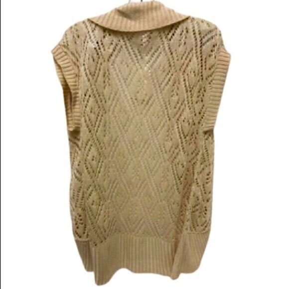 LEO & NICOLE Knit Vest Sleeveless Cardigan Medium NWT - Picture 2 of 4